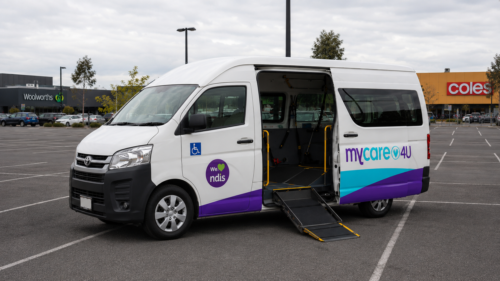 MyCare4U wheelchair-accessible Hiace with ramp for disability transport support