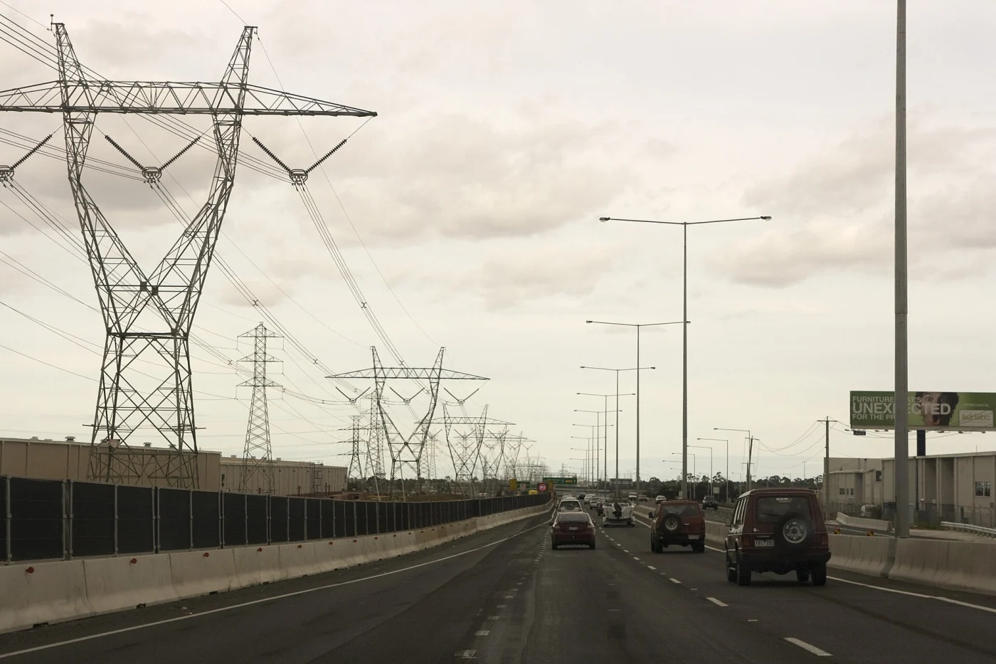 Authentic road and landscape view in Tullamarine