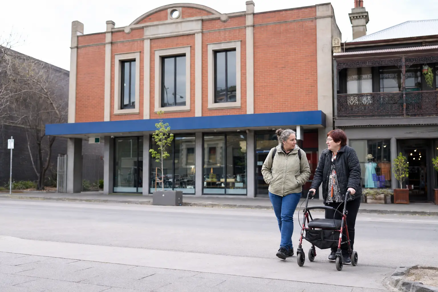 Illustrative disability support outside Flemington Library on Racecourse Road
