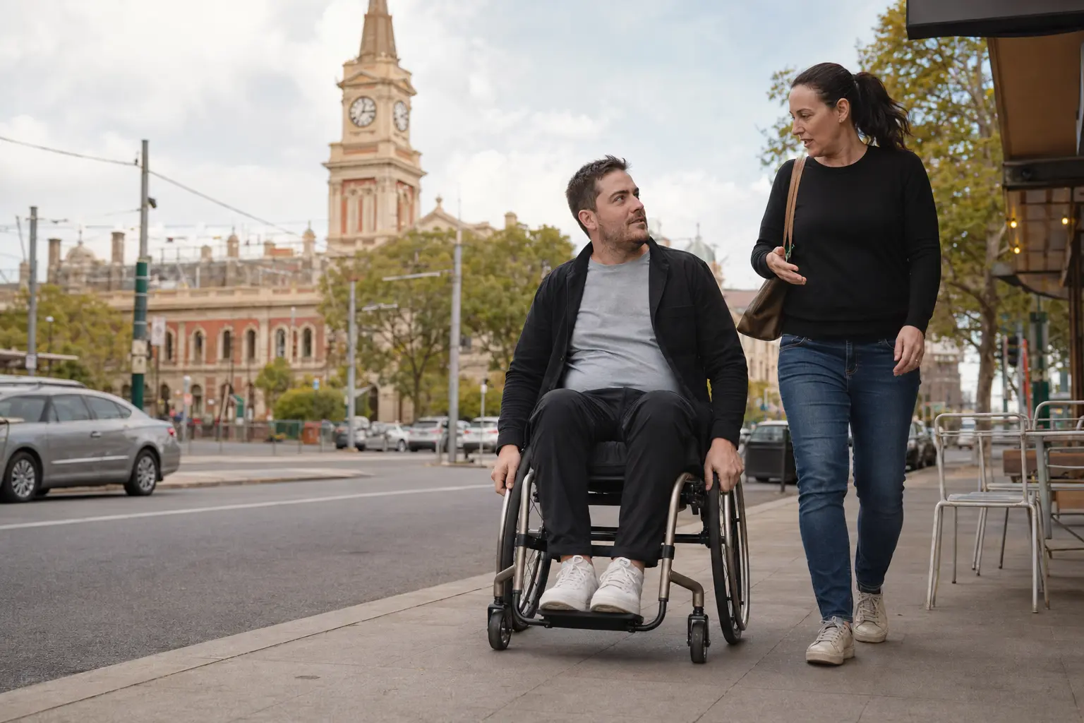 Illustrative disability support on Errol Street near North Melbourne Town Hall